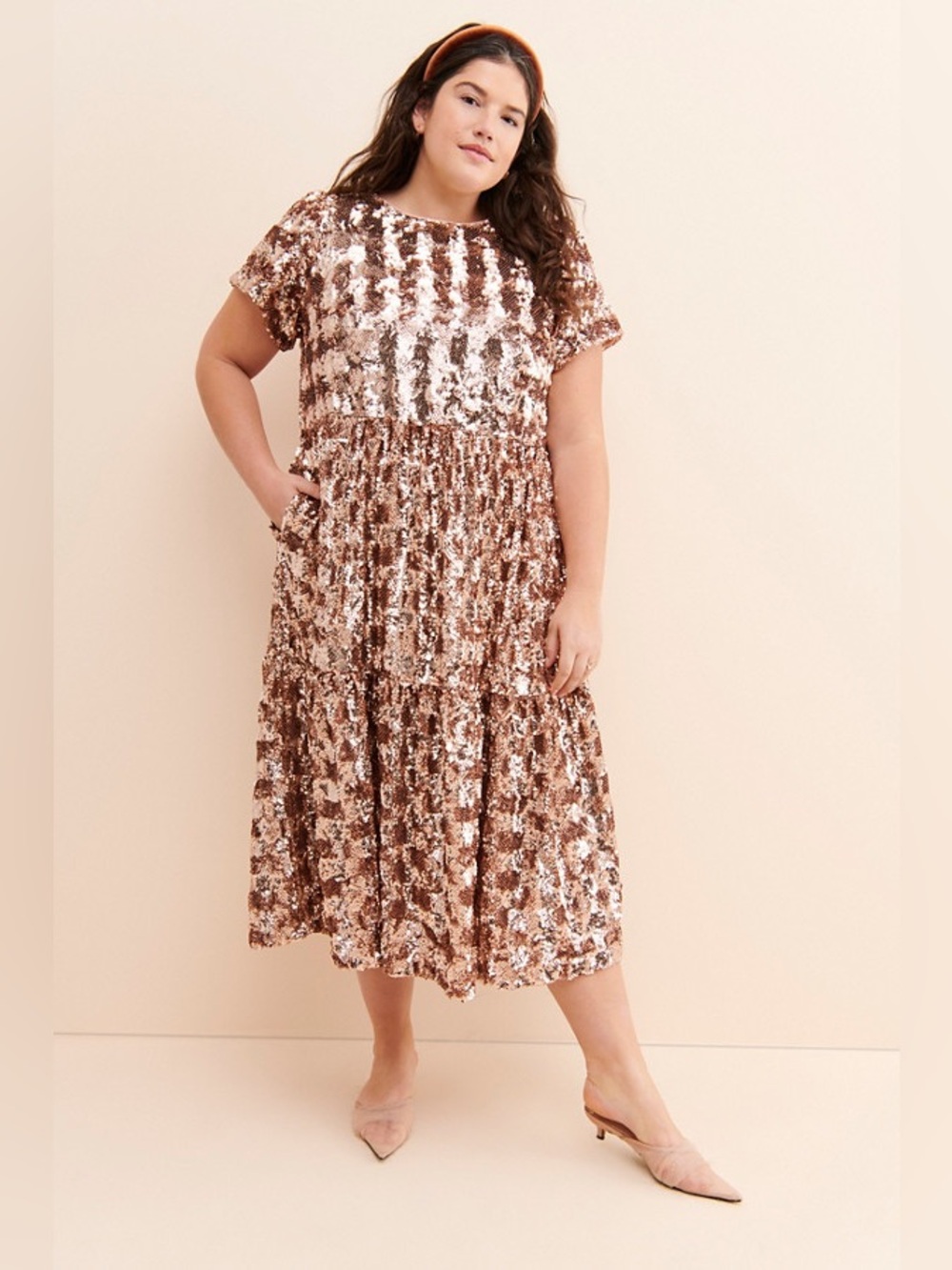Anthropologie Bernadette Sequined Midi Dress - Picture 3 of 6